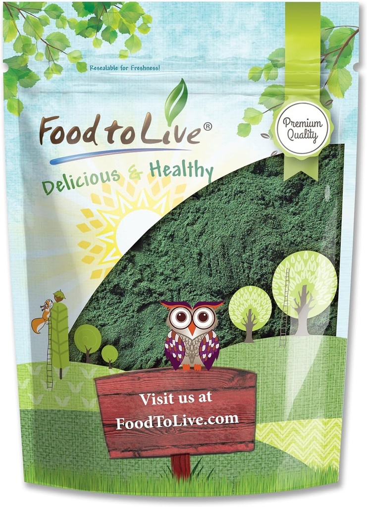 Alimentos para Polvo de Clorella en Vivo, 2 Libras - Kosher, Algas Verde Raw, Superalimentos Vegan, Bulk, Pura Proteína Verde Vegana, Rica en Vitaminas y Minerales, Grande para Bebidas, Teas y Smoothies