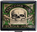 Caja de Píldora Vintage de Plata Caja de Píldora de Metal de 7 Días con Espejo y 8 Compartimientos Organizador de Píldora de Viajes Curiosa para Purse (Vintage Skull)
