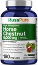 NusaPure Horse Chestnut 20:1 Extracto, 300 mg Equivalente a 6.000 mg 180 Veggie Caps Non-GMO, Vegan, BioPerine, Calendula Flower
