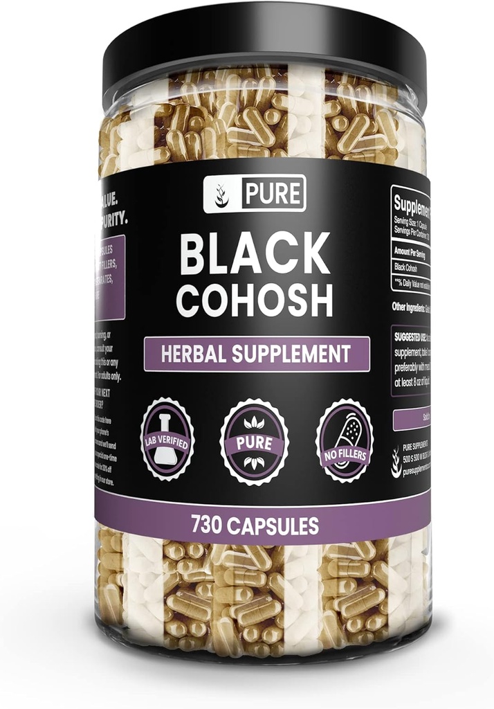 Pure Original Ingredients Black Cohosh (730 Capsules) No Magnesium Or Rice Fillers, Always Pure, Lab Verified
