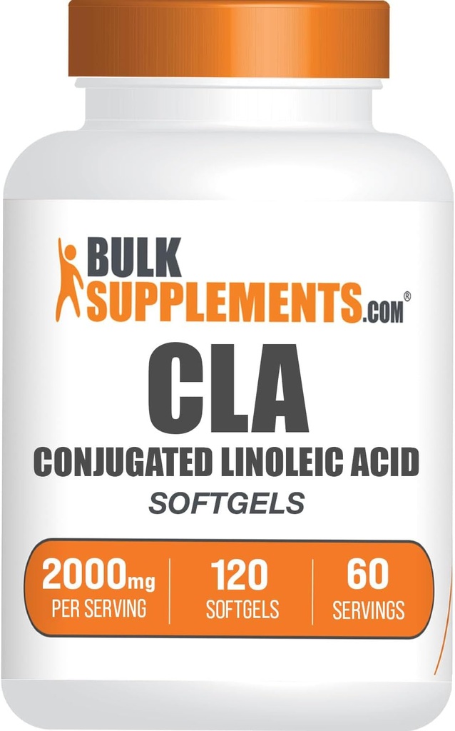 BulkSupplements.com CLA Softgels - Ácido Linoleico Conjugado, Suplementos CLA - Gluten Free, 2 Softgels por Serving (2000mg), 120 Cuenta (Pack of 1)