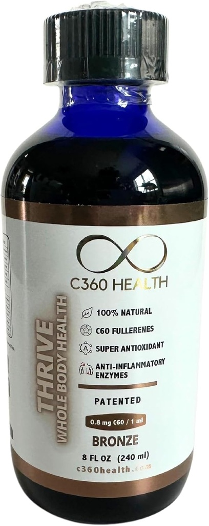 Salud corporal total de alcance (1) 8 oz, carbono 60, C60, C 60 Nivel de saturación al menos 0.08 mg/ml