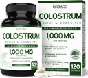 Suplemento de Colostrum (120 Conde) 1000mg Por Serving (Bovine Colostrum Capsules de First Milking Only, Std. to Contain 20% IgG Immunoglobulins) - Grass Fed, No Fillers, Third Party Tested - USA Made