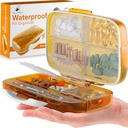 Organizador de píldoras de viaje dispensador de medicamentos - Moisture-Proof Pill Boxes and Organizer - Portable Vitamin Container Holder - 8 grandes componentes para medicamentos y suplementos