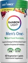 Rainbow Light Mens One Multivitamin, Men's Daily Multivitamin proporciona soporte de inmunológico de alta potencia, con vitamina C, vitamina D y zinc, vegetariano, 60 cuenta