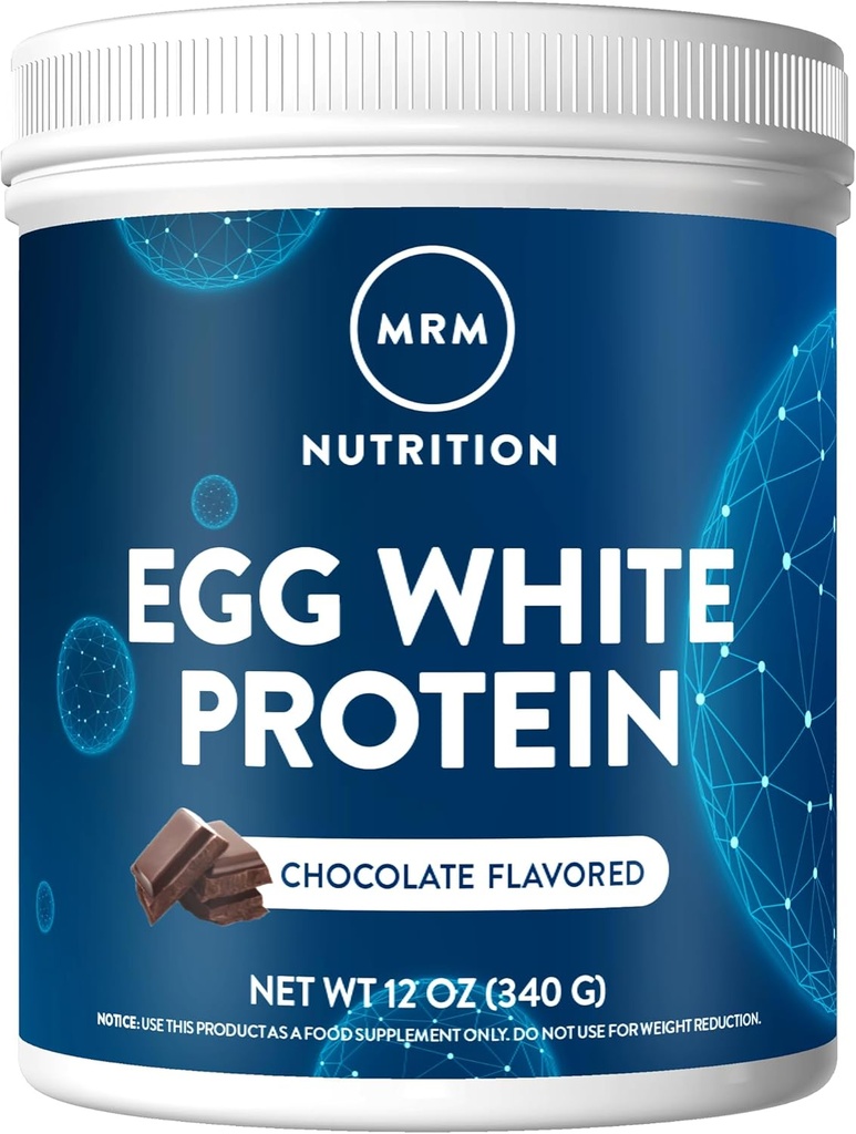 MRM Nutrition Egg White Protein | Chocolate Flavored | 23g Fat-Free Protein | with Digestive enzymes | Highest Biological Value | Clinically Tested | 10 Servings