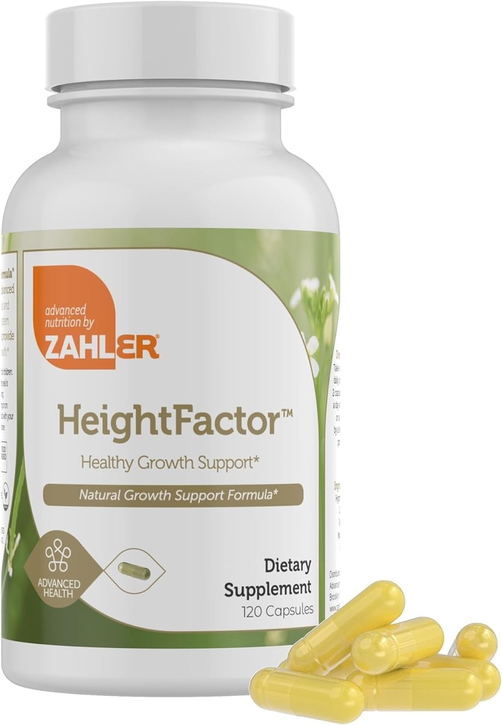 Zahler - Factor de Altura Healthy Growth Support Vitamin &amp; Mineral Capsules (120 Conde) - Kosher Height &amp; Growth Supplement for Kids, Adolescents & Young Adults - Crecimiento del Crecimiento del Crecimiento Aumentativo Nutrientes