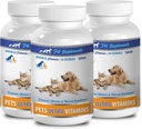 Suplemento del muslo del perro - Mascotas Ultra Vitaminas - para perros y gatos - Salud Inmune - Beneficios del cabello y la carne - Cerveza de calcio del perro - 270 Trucos (3 Botellas)