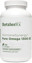 HormonasSynergy Omega 1300 EC Fish Oil Softgels - High-Strength Omega 3 Suplemento con la absorción mejorada - IFOS Verificado, Enteric Coated, 600mg EPA, 260mg DHA - 120 Conde