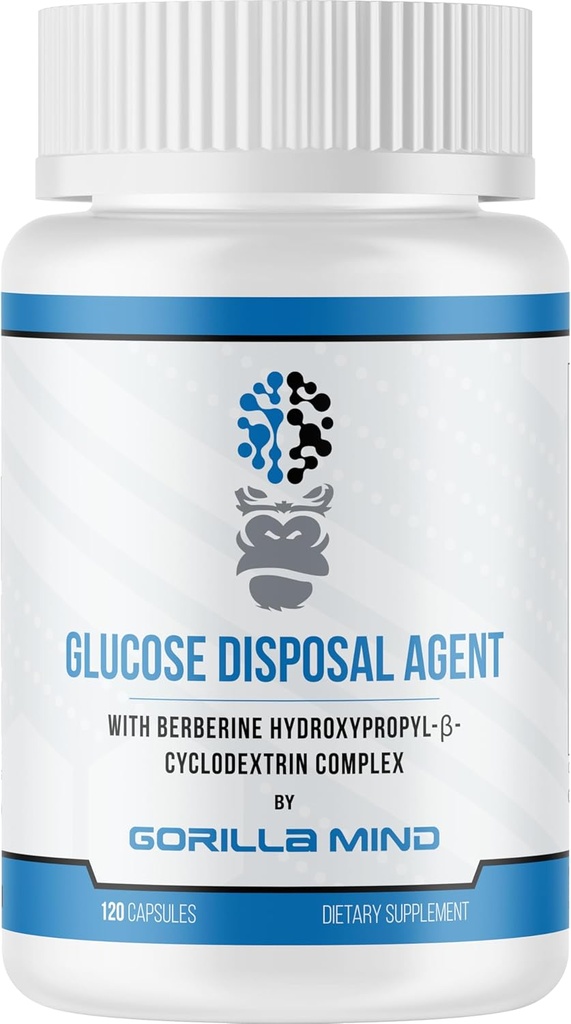 Gorilla Mind Glucose Disposal Agent – promueve la pérdida de grasa y el crecimiento muscular (120 cápsulas)