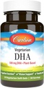 Carlson - Vegetarian DHA, 500 mg DHA, Plant Based, Sustainably Sourced from Algae, Brain Support, Mood Health, 30 Softgels