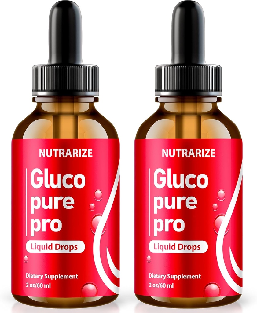 NutraRize (Pack of 2 Gluco Pure Pro Drops, Official Formula to Support Healthy and Stable Levels, Premium Blood Supplement for Overall Health and Wellness, Gotas Review (60 Servings)
