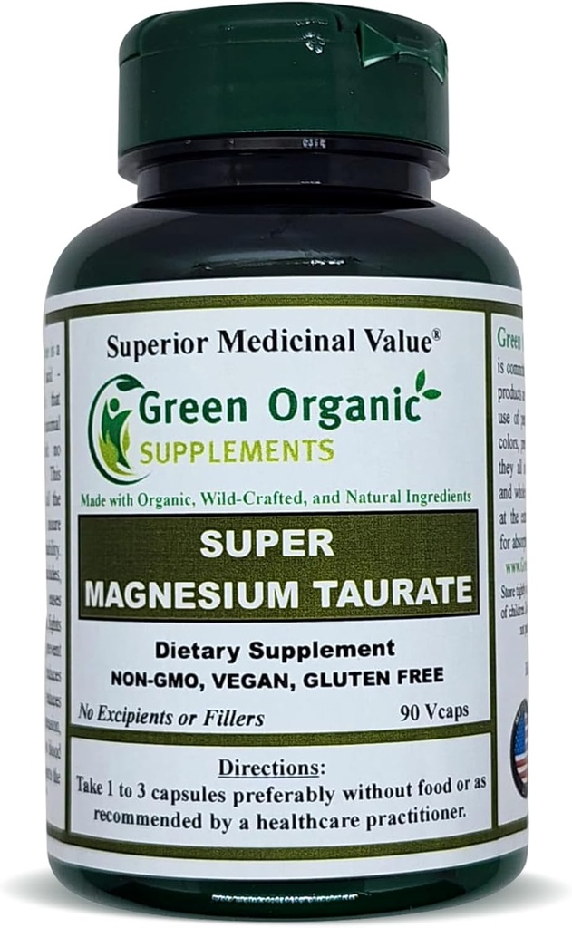 Magnesium Taurate, Alta Absorbable, 90, No GMO, Vegan, " Gluten Free, Made with Organic, Wild-Crafted, and Natural Ingredients (Single)