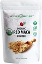 Polvo de Maca Roja Peruana Orgánica – Premium USDA Certificado, Equilibrio hormonal para Mujeres, Energía Natural, Mood Support, Non-GMO, Superfood Vegan, 16 oz