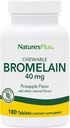 Naturalezas Plus Bromelaina Chewable - 40 mg - Natural Proteolytic Enzyme Suplemento - 180 Tablas Chewable (180 Serviciones)