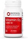 PROTOCOLO PARA LA VIDA BALANCE Vitamina D3 1000 UI - Soporte Inmunitario Huesos fuertes y dientes - 120 Softgels