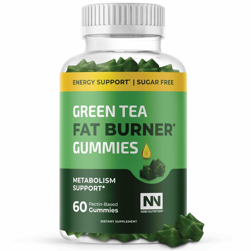 Nutrición Nobi Nutrición Green Tea Fat Burner Gummies for Weight Loss ← Metabolism Boost &amp; Appetite Suppressant with Green Coffee Bean and Garcinia Cambogia ¦ Pills to Burn Belly Fat for Women &amp; Men