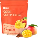 Equip Foods Core Bovine Colostrum Gummies, Delicious 1g Per Seving Grass Fed Colostrum Suplemento - Gut Health, Immunity, Recovery, Hair & Skin - 60 Bovine Colostrum Gummies, 30 Servings, Peach Mango