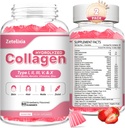 2 Pack Collagen Gummies for Women Men, Hydrolyzed Collagen Peptide Tipo I,II,III,V,X with Biotin, Vitamina C A B D E for Skin Hair Nails J0ints, Immunity Energy Digestion, Sugar Free, 120 Count
