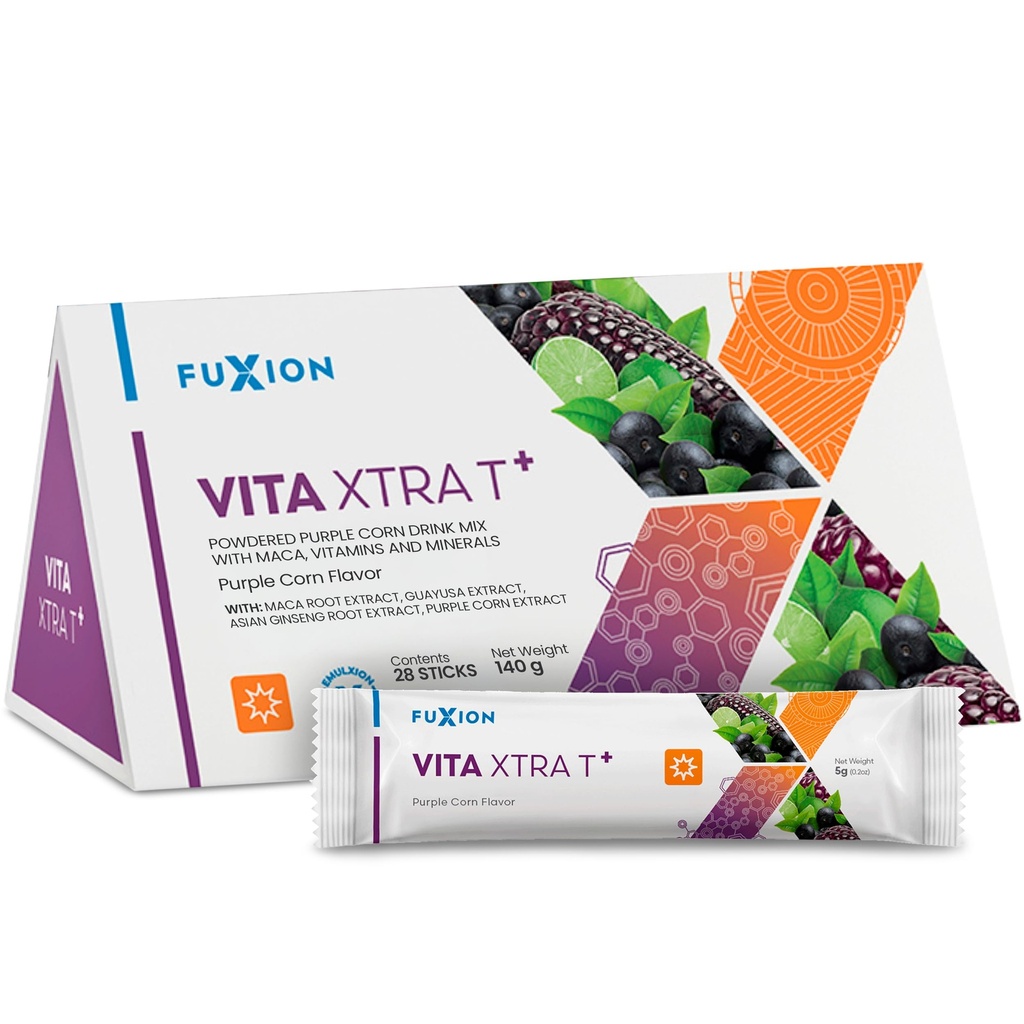 Fuxion VITA Xtra T+, Long-Lasting Energy Boost That Will Last The Whole Day, Energy Drink (VITA Xtra T+, 28 Sticks)