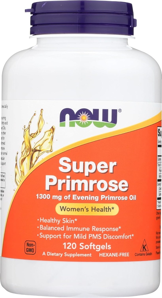 Ahora FOODS Super Primrose 1300mg Sg, 120 CT