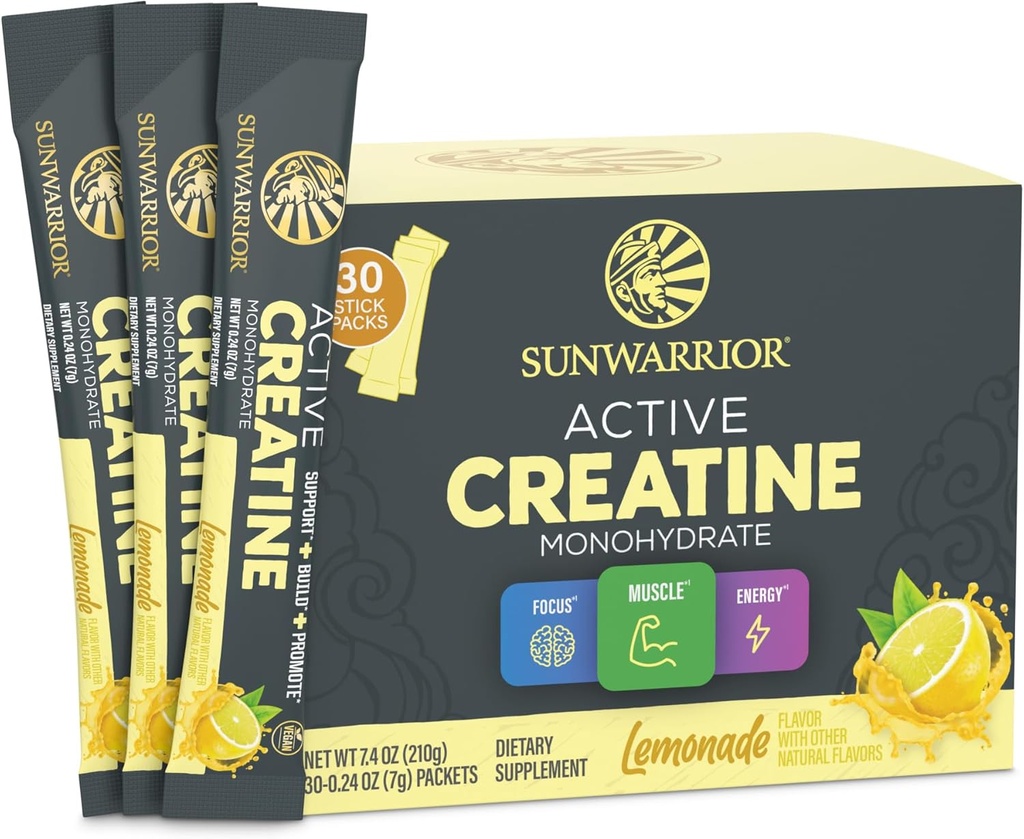 Creatine Monohydrate Powder Micronized PreWorkout Recovery Supplement | Support Muscle Building Strength Training Cognition | Vegan & Keto Friendly Easily Mixes, Pop Box 30 Servings, Lemonade Flavored