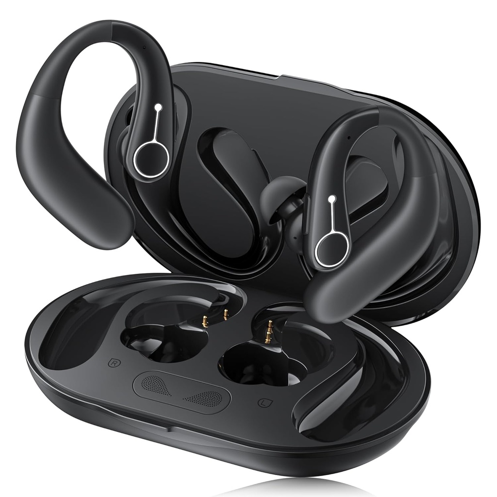 Ayudas auditivas, ayudas auditivas OTC para personas mayores con Bluetooth, ayuda auditiva recargable con cancelación de ruido, amplificador auditivo para pérdida de oído moderada (negro)