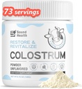 Colostrum Suplemento Polvo para Humanos - Suplemento de Colostrum de Bovino Orgánico para Salud Gut, Crecimiento del Cabello, Belleza y Apoyo Inmunitario - Desarrollado (73 Servimientos)