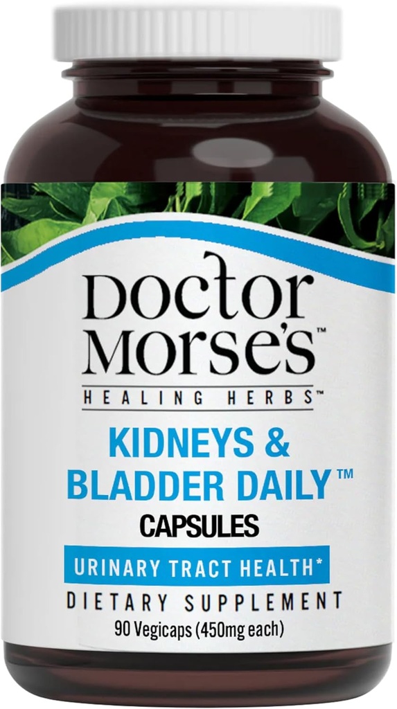 Dr. Morse's Kidney &amp; Bladder Daily Cleanse - Apoyo Urinary Tract Health & Elimination of Lymph - Naturopath Formulated - Cordyceps Mushroom, Juniper Berry, Horsetail Herb - 90 cápsulas