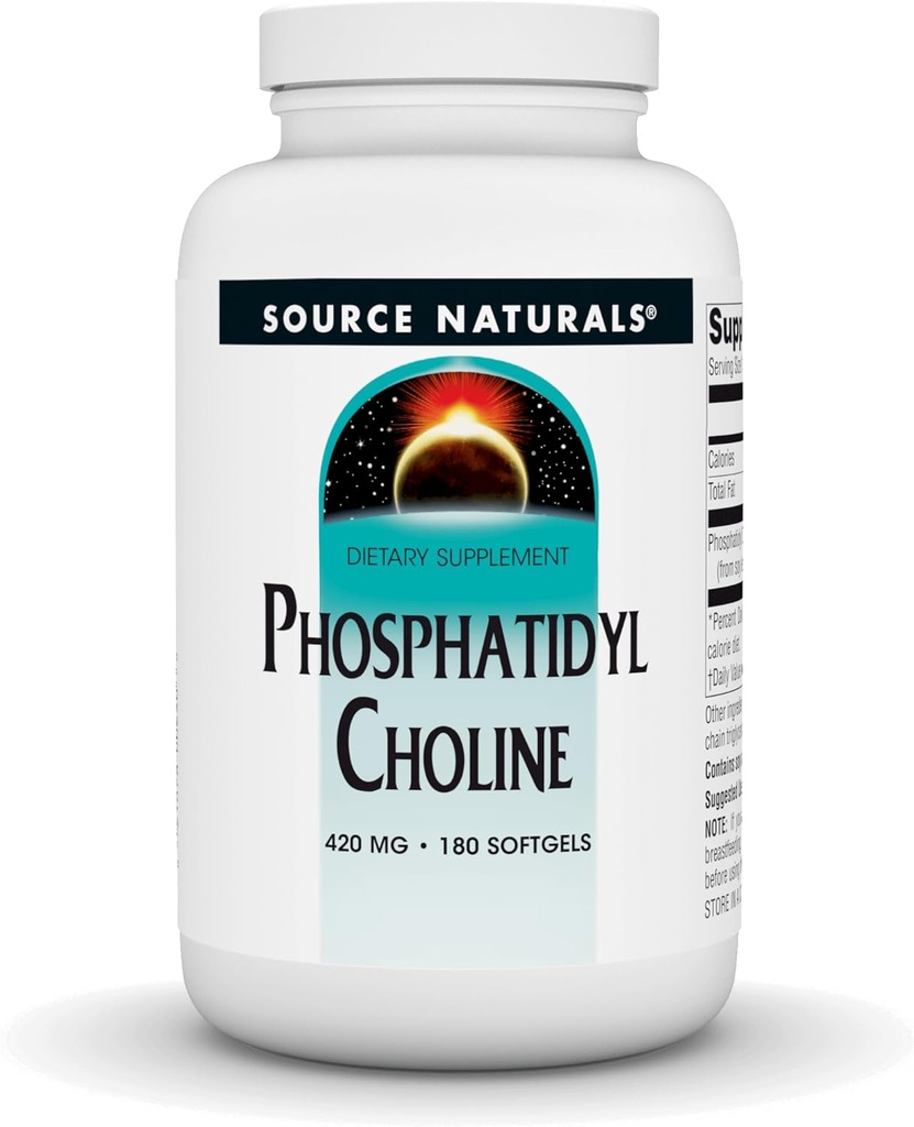 Fuente Naturales Phosphatidyl Choline, en Lecithin 420 mg Suplemento dietético - 180 Softgels