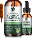 Soursop Graviola Leaf Extract Liquid Drop Plus Pure Botanical Sea Moss for Cell Support &amp; Regeneración, Inmunity, Liver, Gut & Antioxidant - Soursop Bitters Liquid, 30 Day Supply, 1 Fl Oz