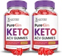 Justified Laboratories (2 Pack Pure Slim Keto ACV Gummies Advanced Formula 1000MG PureSlim Keto Gummies Apple Cider Vinegar Formulated with Pomegranate Beet Juice Powder B12 Vegan Non GMO 120 Gummys