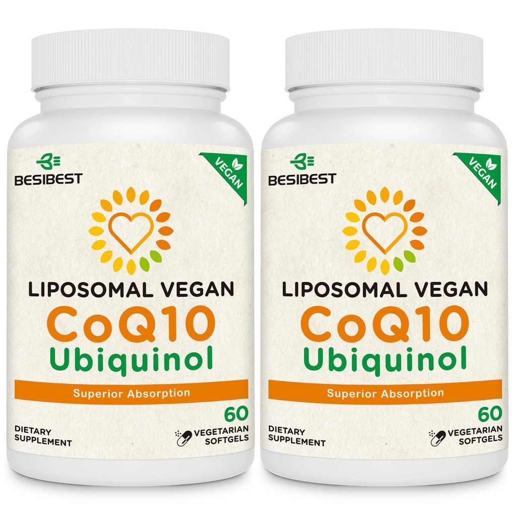 1000mg Liposomal CoQ10 Ubiquinol, 120 Vegan Softgels, High Absorption Ubiquinol CoQ10 Suplemento, Active Antioxidant Form of Coenzyme Q10 for Heart Function & Energy Production