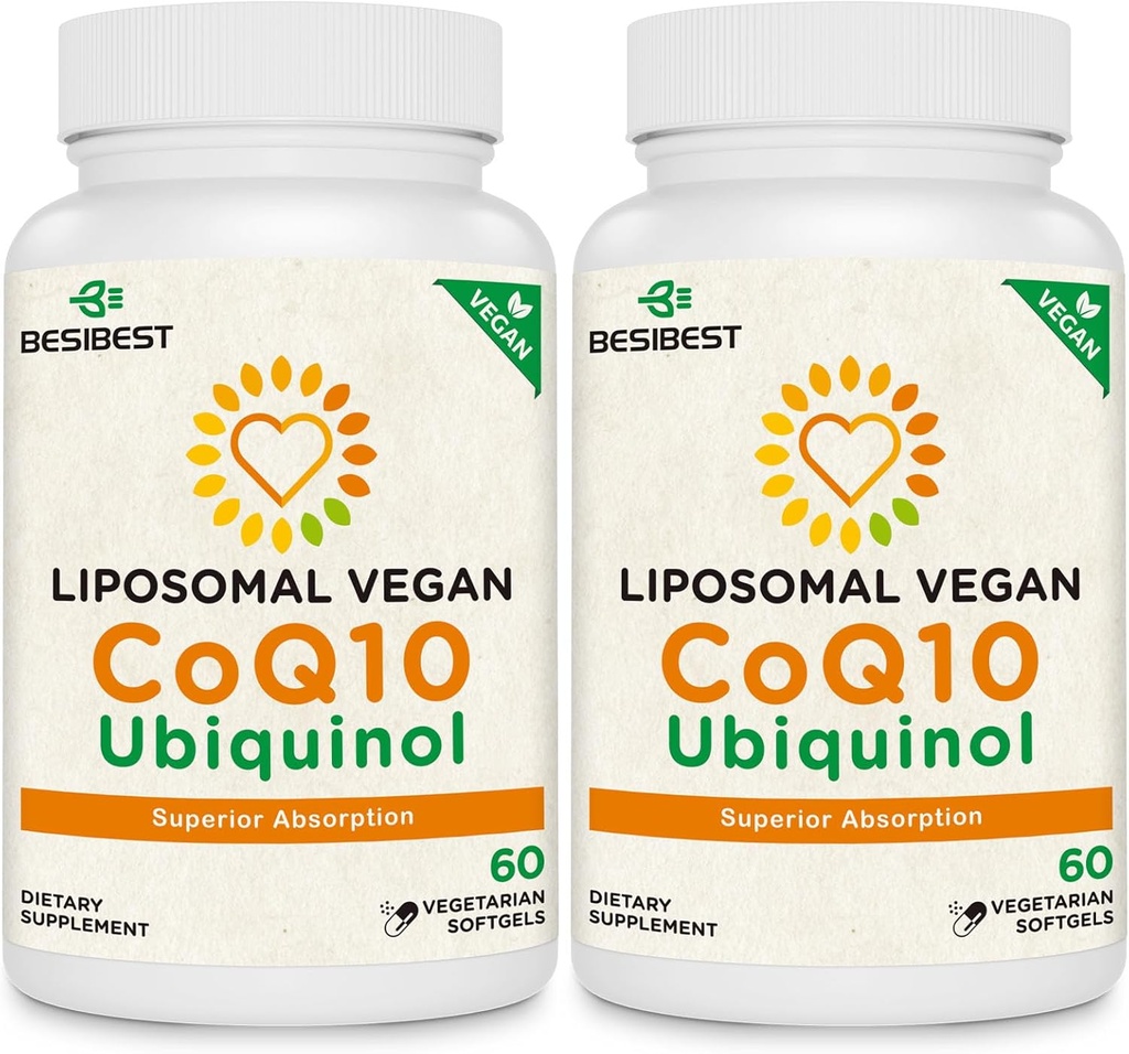 1000mg Liposomal CoQ10 Ubiquinol, 120 Vegan Softgels, High Absorption Ubiquinol CoQ10 Suplemento, Active Antioxidant Form of Coenzyme Q10 for Heart Function & Energy Production