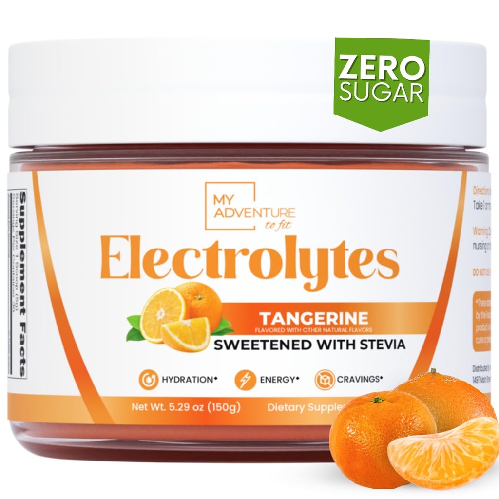 Cero Azúcar - Tangerine Electrolytes Polvo - Refreshing Hydration - Caffeine Free Energy with All Natural Ingredients - Vegan, Keto & Paleo - Sugar Free Electrolytes Hydration Drink Mix - 30 Servings