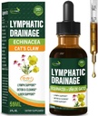 Cleavers Lymphatic Drainage Drops Enhance Lymph System Detox Cleanse, Echinacea, Milk Thistle, Cats Claw, Turmeric, Dandelion, Burdock Immune Support Suplemento. 2oz