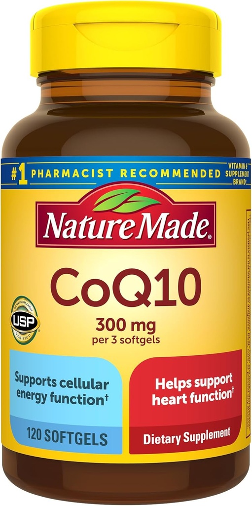 Nature Made CoQ10 300mg por 3 Softgels, Heart Health & Antioxidant Support, 120 Softgels, 40 Day Supply