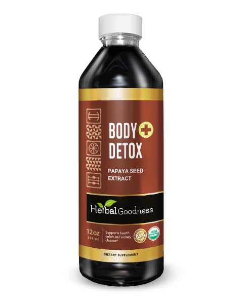 Herbal Goodness Body Detox Liquid 12oz - Natural Detox Drink &amp; Colon Cleanser for Digestive Health, Immunity Boost, Gut Support, and Toxin Removal - Made in USA