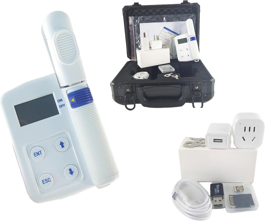 Digital Chlorophyll Content Meter Plant Chlorophyll Nitrogen Content Leaf Temperature Tester with Measuring Range 0.0-99.99SPAD Nitrogen 0.0-99.99mg/g Temperature -10-99.9℃