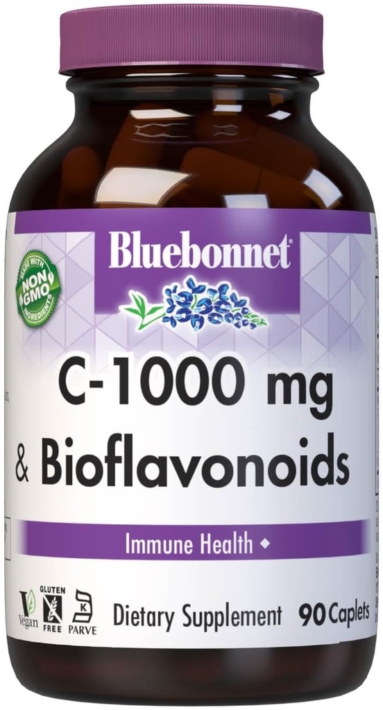 BlueBonnet Vitamina C 1000 mg Plus Bioflavonoides Caplets, 90 Cuenta