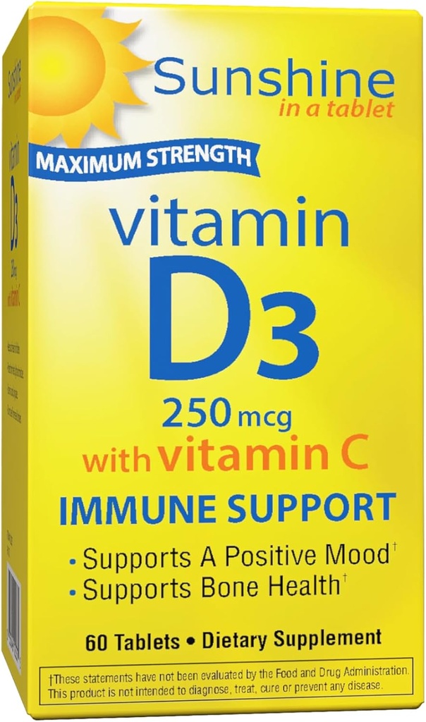 Vitamina D 10.000 UI, Huesos sanos y Fuertes, 30 Actuaciones
