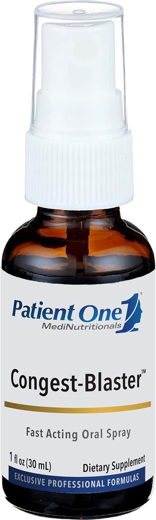 Pacientes One Congest-Blaster ← Oral Spray Suplemento para la acción rápida Sinus y Nasal Support* Silencio con Echinacea, Ajo, Elderberry y Más Silencio 1 fl oz