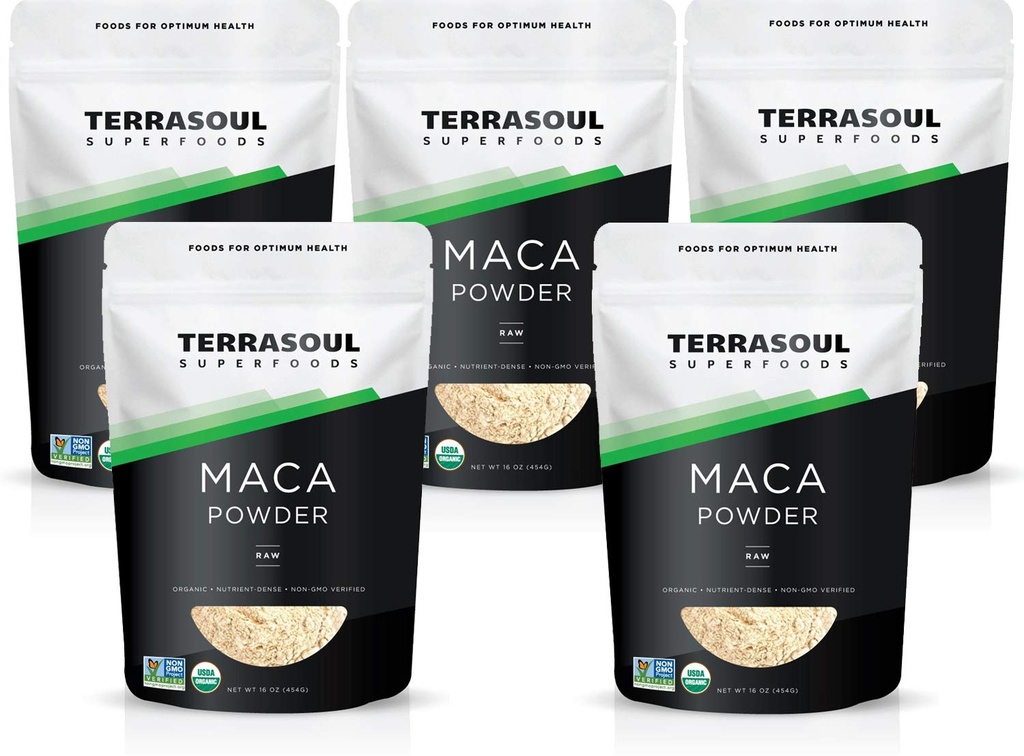 Terrasoul Superfoods Organic Raw Maca Powder, 5 Lbs - Premium Quality tención para apoyar mayor resistencia y energía
