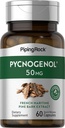 Piping Rock Pycnogenol Suplemento TEN 50 mg TENIDO 60 cápsulas TENIDO Francés Marítimo Pine Bark Extracto Silencio Pinus Pinaster para Hombres y Mujeres ANTE NO GMO, Gluten Free