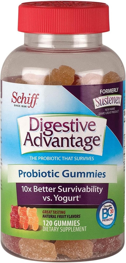 Schiff Digestive Advantage Probiotic Gummies, 120 Cuenta, Pack de 2