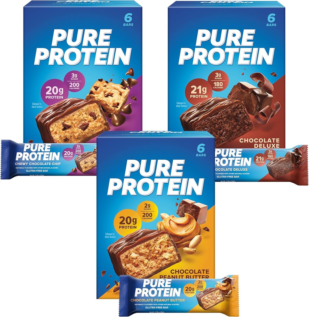 Pure Protein Bares Chocolate Variety Pack (18 ct)