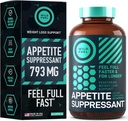 Appetite Suppressant for Weight Loss, Hunger Suppressant - Diet Pills That Work Fast for Women and Hombre - Garcinia Cambogia, Glucomannan, White Kidney Bean Carb Blocker and Fat Burner - 60 Veggie Caps