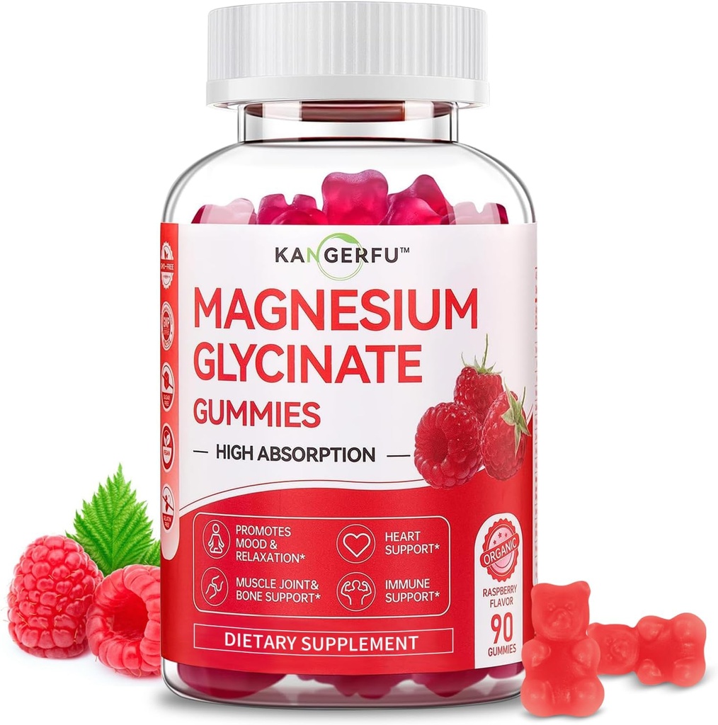 Mejor Magnesio Glycinate Gummies-300mg,Suplemento de Magnesio Glycinate para Mujeres, Alta Absorción Magnesio Vitaminas Gummy (60) Vegan Cont,Flexibilidad &junto Salud Suplemento