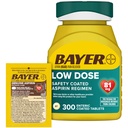 Bayer Aspirin 81mg Enteric Coated Tablets 300ct and 2 Count Travel Pack of Genuine Aspirin 325mg Coated Tablets