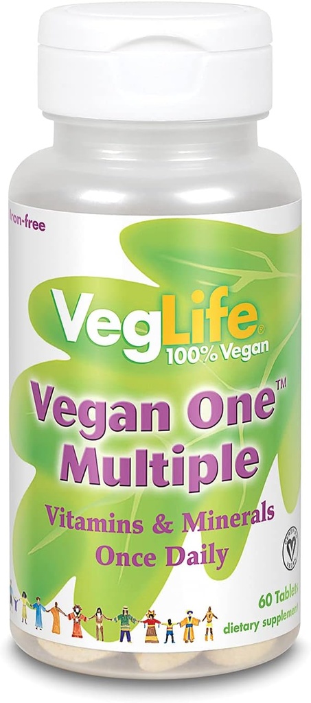 VegLife Vegan One Multi Iron Free Vegan Tablet, 60 Cuenta